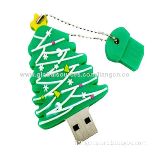 Wholesale Christmas tree USB flash drive with full capacity in competitive price for gift